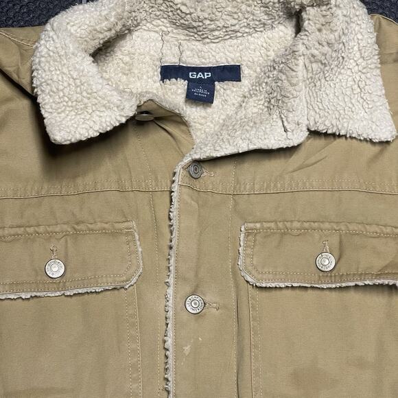 GAP Vintage Y2K Work Jacket CORDUROY Sherpa Lining Long Sleeve - Picture 3 of 8